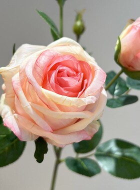 高档玫瑰花仿真花假花摆设家居餐桌电视柜装饰花艺摆件插花干花束