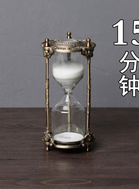 欧式创意沙漏计时器高档家居装饰摆件金属工艺品礼品摆件摄影道具