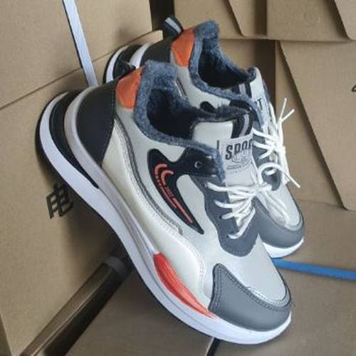 男鞋新款PU加绒网面运动鞋耐磨跑步鞋百搭老爹鞋潮流休闲鞋子外贸 - 图3