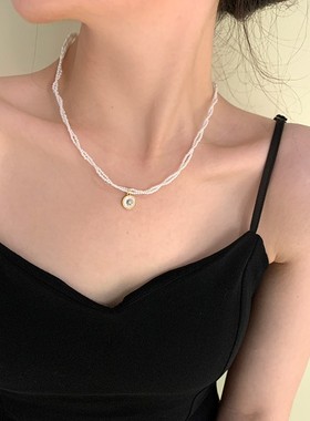 天然贝母海蓝宝手链套装