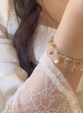 流苏贝壳项链女蓝色之恋海的女儿