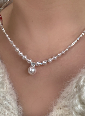 Ivy曼塔玫瑰施家珍珠项链轻奢碎银子颈链精致温柔百搭锁骨链