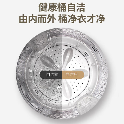 奥克斯8/10KG洗衣机全自动小型波轮家用出租房用大容量洗烘一体-图2