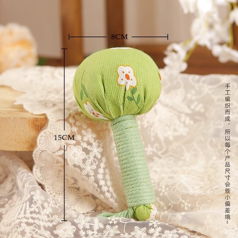 中秋节艾草锤迷你短款刺绣高级感礼物小号15cm绸缎敲打伴手礼高级