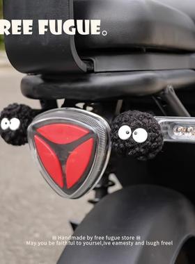 小煤球电动车可爱公仔电瓶车黑煤球装饰创意自行车山地车挂件配件