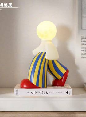 创意多巴胺艺术人物台灯摆件桌面家居装饰品客厅床头灯生日礼物