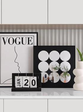 电视柜装饰品摆画 画客厅入户玄关鞋柜摆画 画黑白高级感艺术民宿