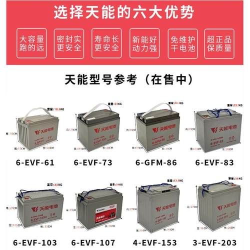 天能6-EVF-73电动三四轮汽车小火车洗地车叉车12V73A83原装蓄电池 - 图0