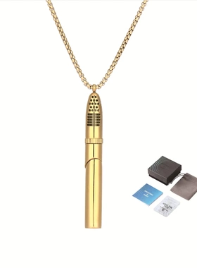 瓶项链不锈钢光面吊坠几何刻字吊坠螺纹可打开换香薰棉芯