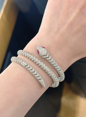 Kaa灵蛇手镯环绕蛇项圈银色金色