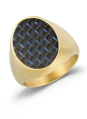 欧美新款碳纤维男士钛钢金扳指网红爆款简约钛钢指环直销饰品