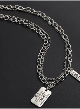 多款热卖圆圈项链女锁骨链嘻哈性冷淡风设计感新款潮颈链