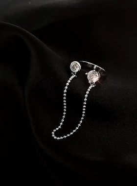 银魁镂空水钻开口戒指女可调节小众高级感ins时尚个性指环