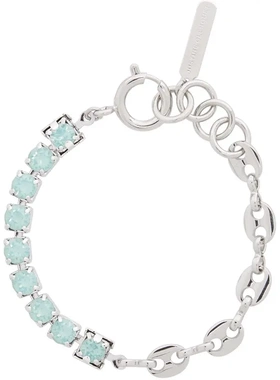 justine lenquet2020夏季新款小众设计师粉白绿水钻拼接手链