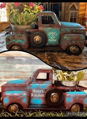 卡车摆件家居庭院设计装饰品树脂工艺品户外装修创意摆件艺术