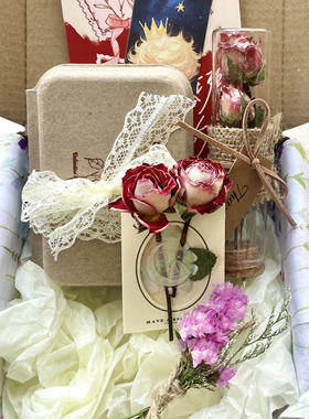 干花真花玻璃玫瑰惊艳泡泡｜生日礼物｜情人节礼物|手工成品