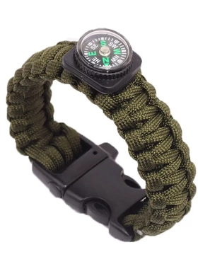 带针大口哨户外求生手链直销 规七芯编织伞绳手链