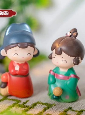 青梅竹马古风摆件花玲太太潮玩汉服女孩景区热卖创意结婚礼物