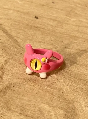 彩色卡通眼睛开口戒指个性设计感食指戒可爱甜酷风气质手饰女