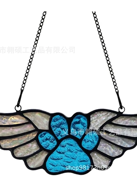 新品天使之翼宠物狗纪念礼品礼物窗户悬挂太阳捕手猫脚挂件