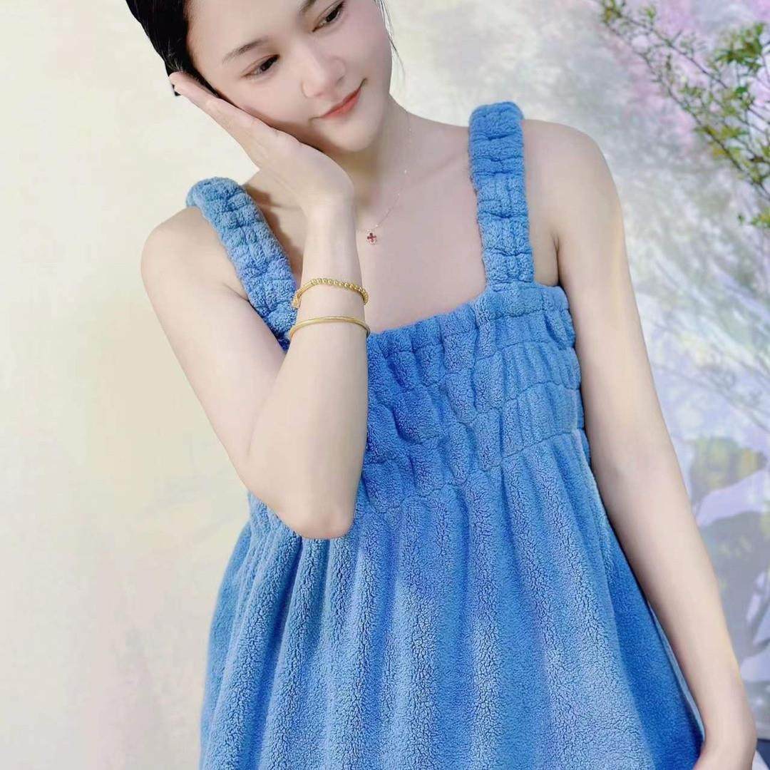 吊带浴巾女可穿可裹比纯棉吸水速干洗澡家用懒人浴裙背心式不掉毛,淘宝优惠券,粉丝福利购,淘宝优惠卷