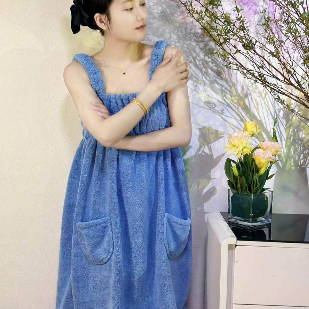 吊带浴巾女可穿可裹比纯棉吸水速干洗澡家用懒人浴裙背心式不掉毛,淘宝优惠券,粉丝福利购,淘宝优惠卷