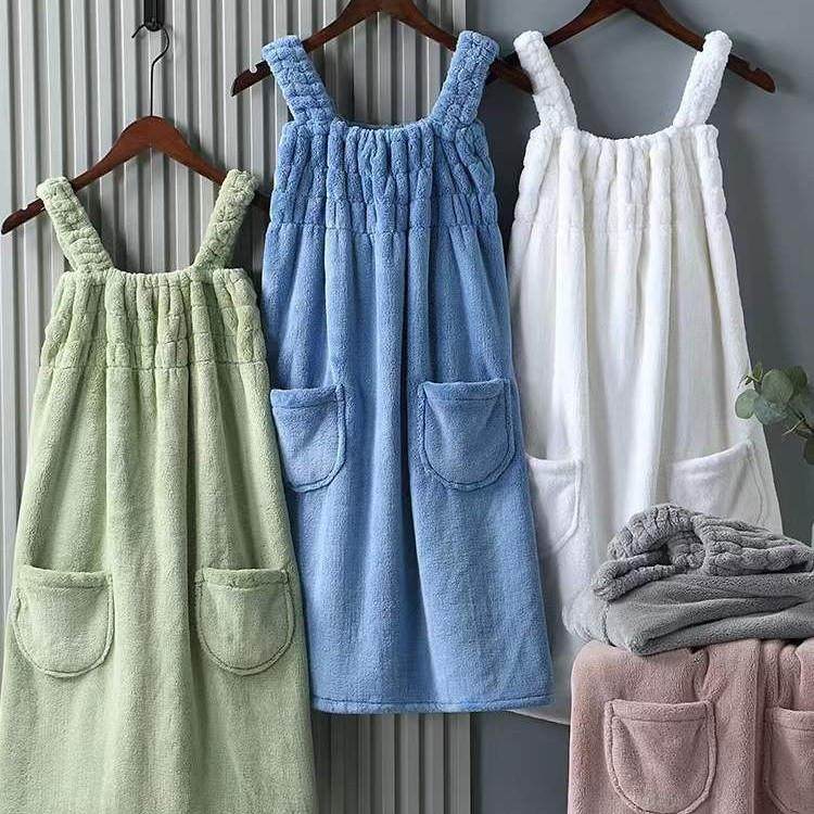 吊带浴巾女可穿可裹比纯棉吸水速干洗澡家用懒人浴裙背心式不掉毛,淘宝优惠券,粉丝福利购,淘宝优惠卷