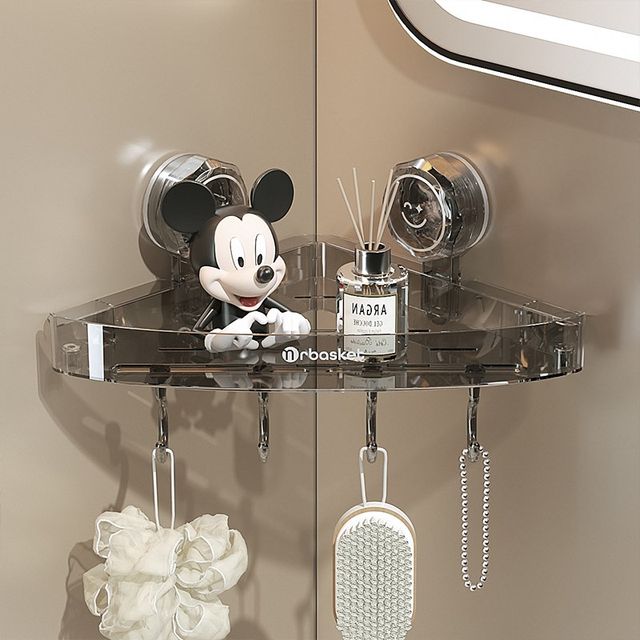 Suction cup bathroom triangular storage k rack without punching wash basin corner wall rack wall-mounted bathroom storage rack