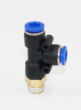 T型正螺纹三通气动接头 PD塑料快插接头4-M5/6-M5/4-01/4-02