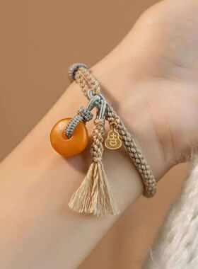 淮南梦橘~流苏葫芦编织手链民族风手绳2025新款小红书同款秋冬~