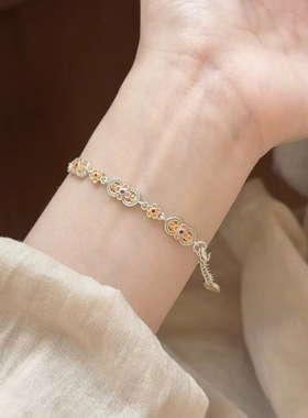 新中式国风珐琅彩描金手镯