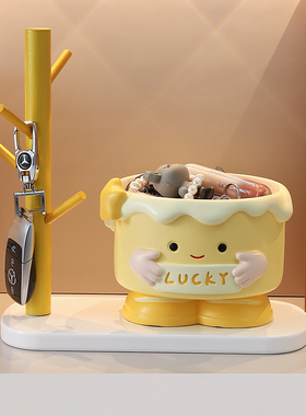 创意可爱蛋糕钥匙收纳盒摆件玄关客厅桌面轻奢装饰品W乔迁新居礼