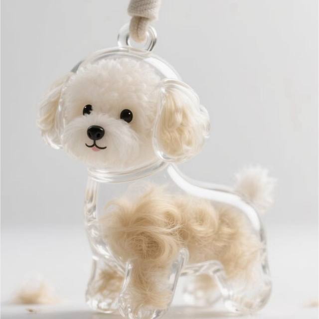 Storage dog pendant keychain fur ball pet