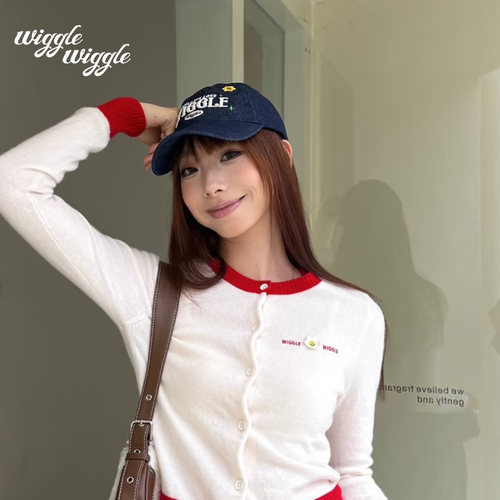 wigglewiggle25年秋季新款logo韩系情侣鸭舌帽休闲牛仔复古棒球帽 - 图2
