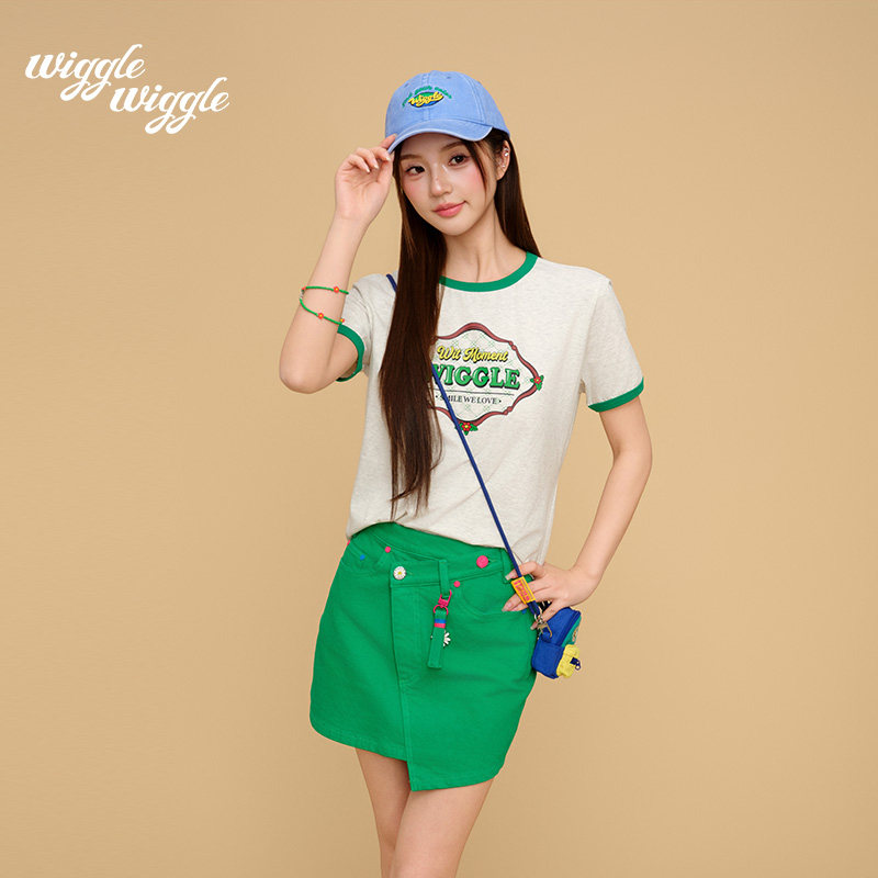 张慧雯同款wigglewiggle26年夏新字母撞色