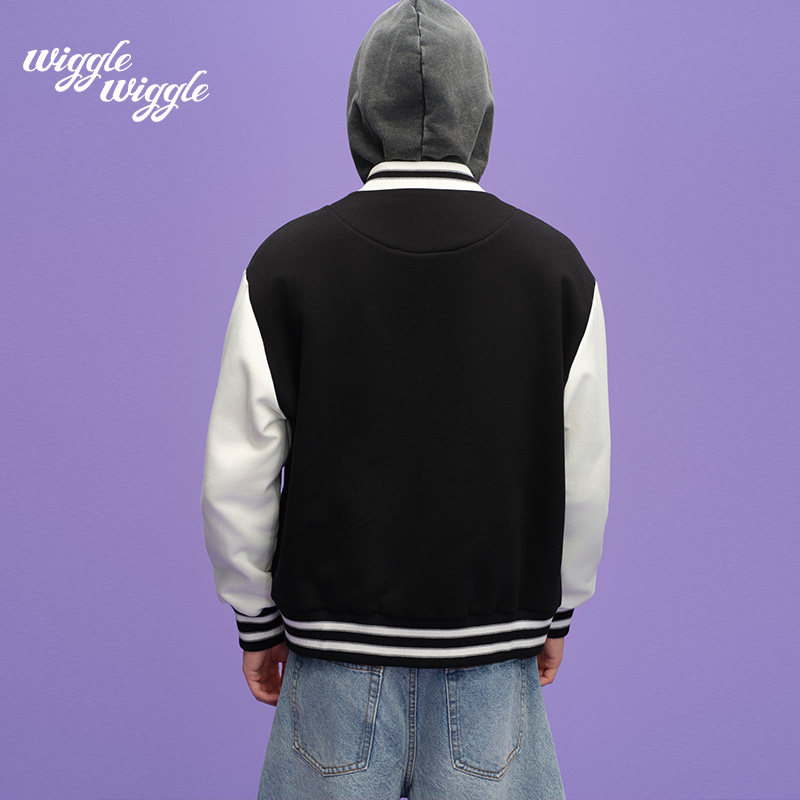 【限时75折】wigglewiggle26年经典笑脸花复古高街印花棒球服外套