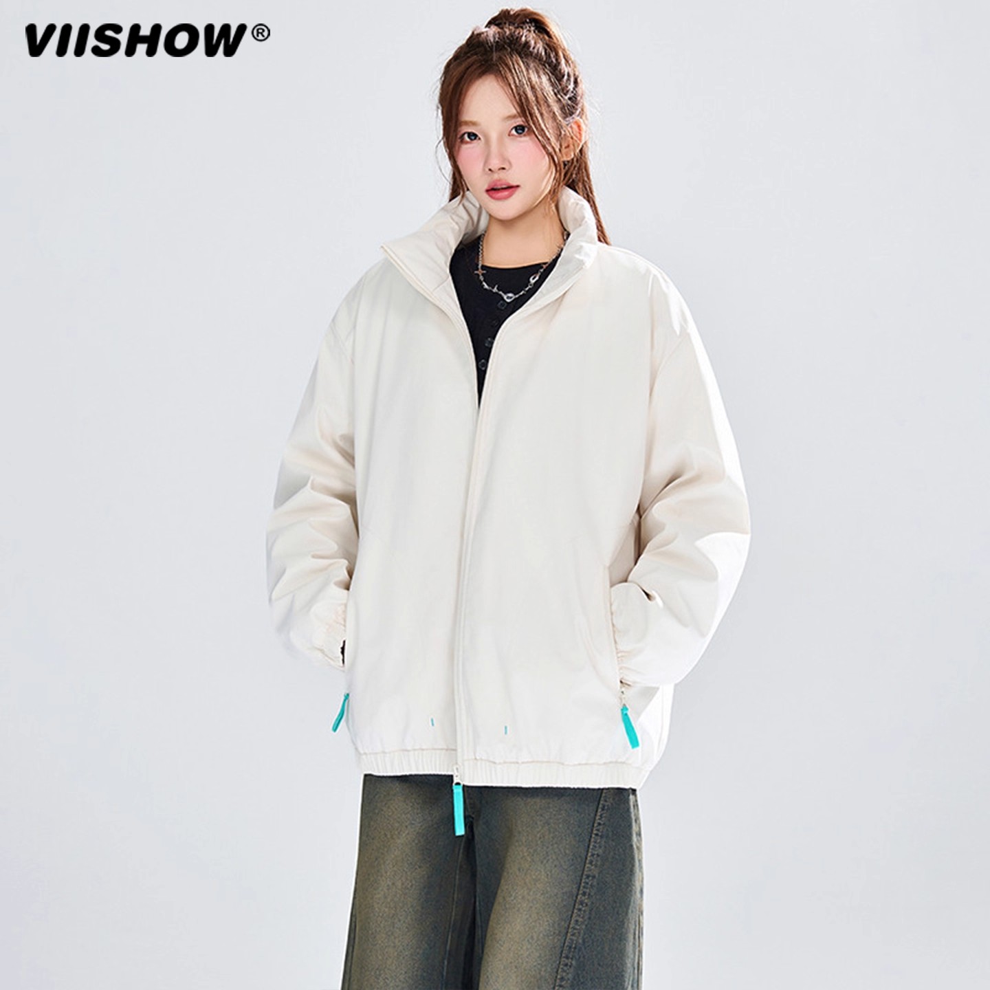 VIISHOW外套男款2025新款户外潮流美式穿搭棒球服运动夹克冲锋衣 - 图1