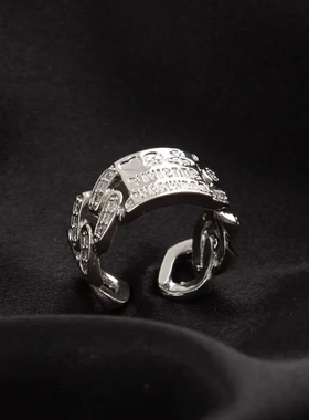 高级感土星戒指ins小众设计锆石几何镶钻星球金属开口可调节戒指