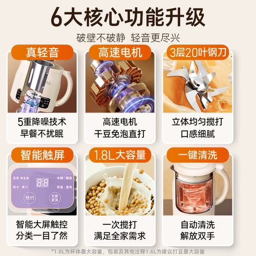 扬子破壁机正品官方旗舰店家用豆浆机多功能全自动小型无渣破壁1 - 图1