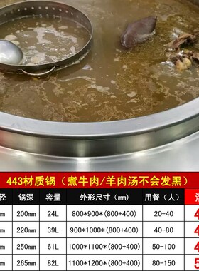 商用电磁炉443电磁大锅灶煮羊肉粉锅加高牛肉T汤锅商用电电卤锅