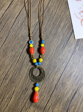 毛衣链秋冬大气高档高级感长款轻奢不掉色陶瓷项链精致百搭可调节