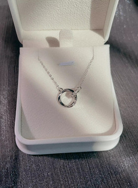 KiUJK足银莫比乌斯环锁骨链