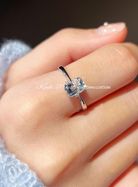 925纯银流星海蓝锆戒指