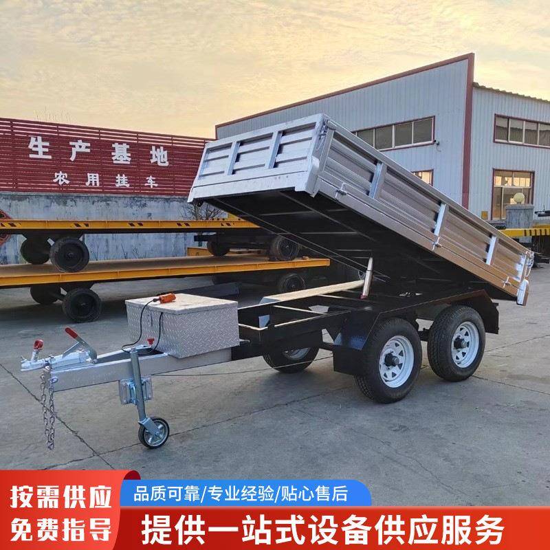 液压仓栏拖车翻斗拖挂现货生产欧式自卸式拖车液压自卸箱笼拖车 - 图0