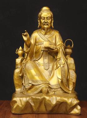 纯黄铜药王孙思邈名医坐像摆件室内药馆孙思邈名医铜像工艺品摆设