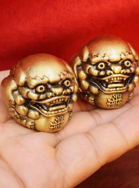 纯黄铜招财貔貅手玩球保健球文玩手把件养生解压健身球中老年礼物