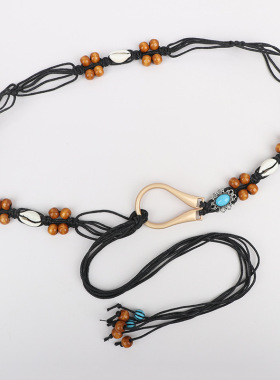 串珠腰带波西米亚风腰绳沙滩夏季