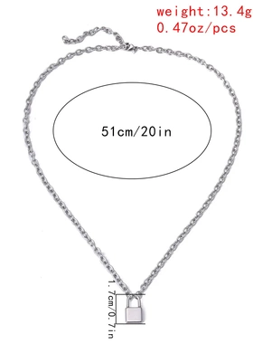 韩版简约百搭饰品o字链项链男女 小众嘻哈通体不锈钢锁形项链