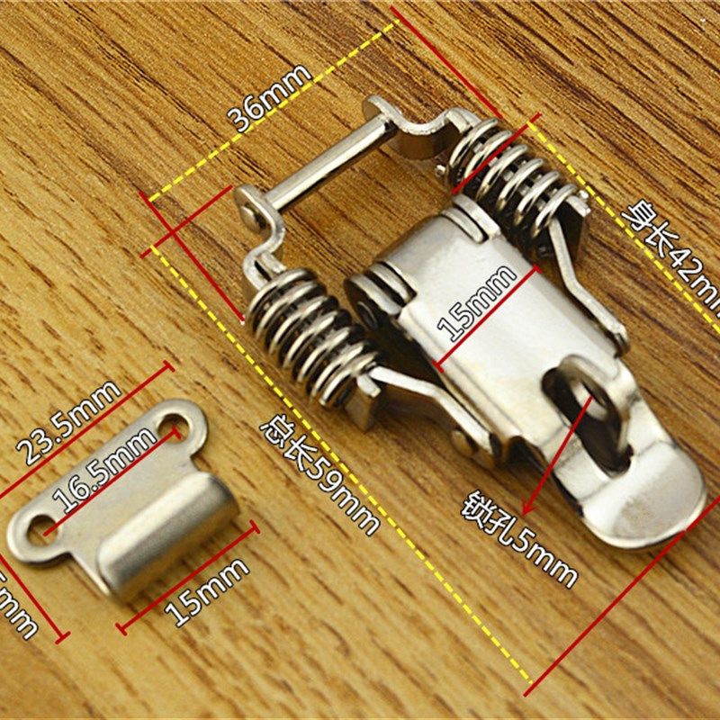 加厚铁镀镍双弹簧搭扣 木箱工具箱锁扣拉扣搭扣 箱包锁扣搭扣配件,淘宝优惠券,粉丝福利购,淘宝优惠卷