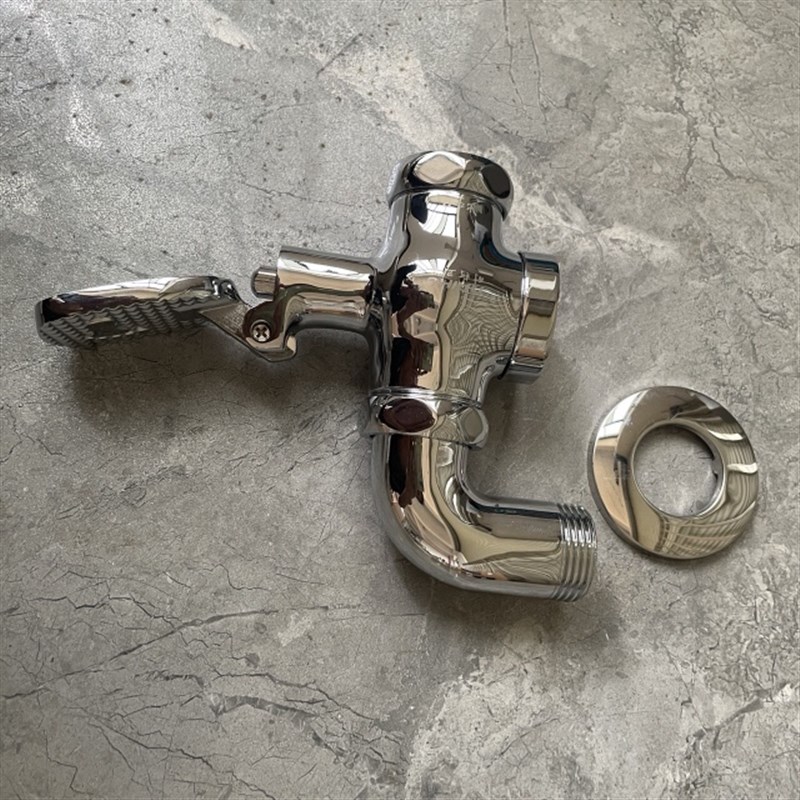 蹲便器大便全铜体脚踩延时阀脚踏式便池冲洗阀冲水阀厕阀带弯头 - 图2